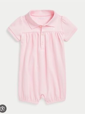 Ralph Lauren Pink Polo Baby One-Piece Bodysuit